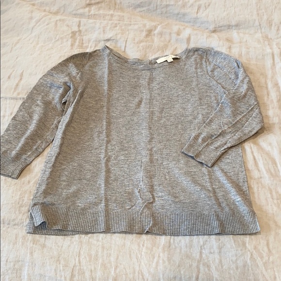 LOFT Sweaters - Loft grey 3/4 sleeve sweater with buttons on back
